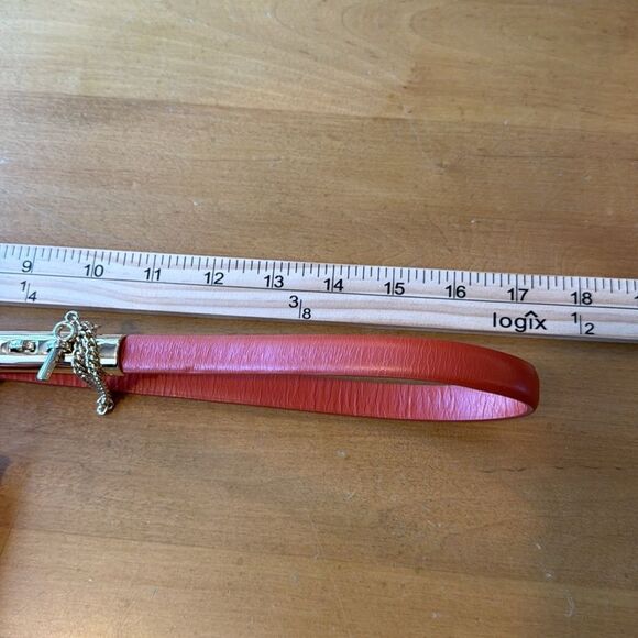 J. MCLAUGHLIN ORANGE LEATHER BELT LARGE EXTRA L / XL ADJUSTABLE Gold Accents